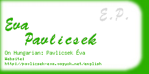 eva pavlicsek business card